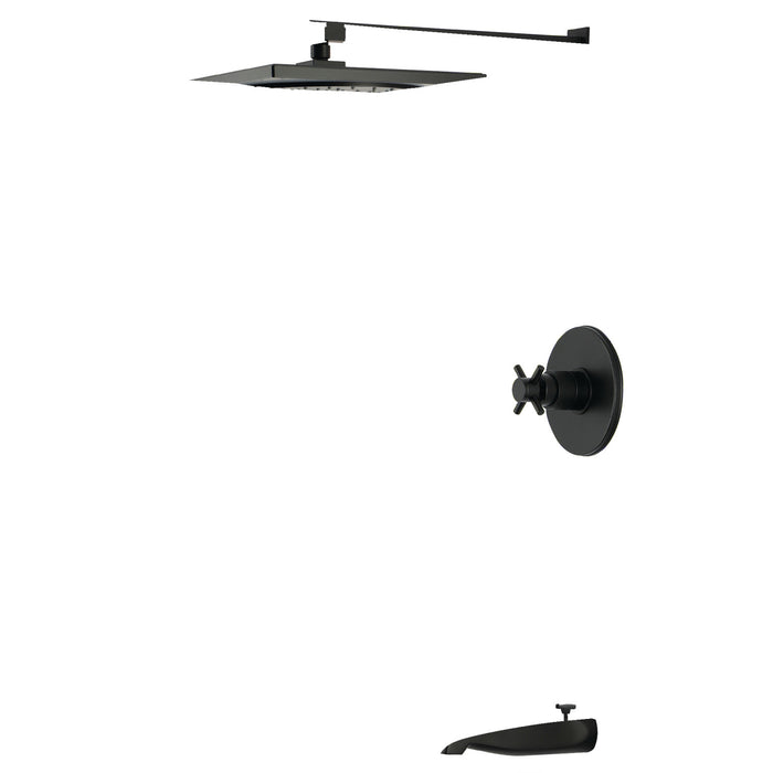 Kingston Concord KB8330DX Single-Handle Pressure Balanced Tub and Shower Faucet, Matte Black