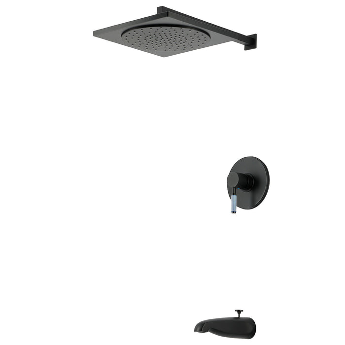Kingston Verona KB8330KPS Single-Handle Pressure Balanced Tub and Shower Faucet, Matte Black