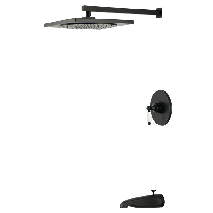 Kingston Victorian KB8330PL Single-Handle Pressure Balanced Tub and Shower Faucet, Matte Black