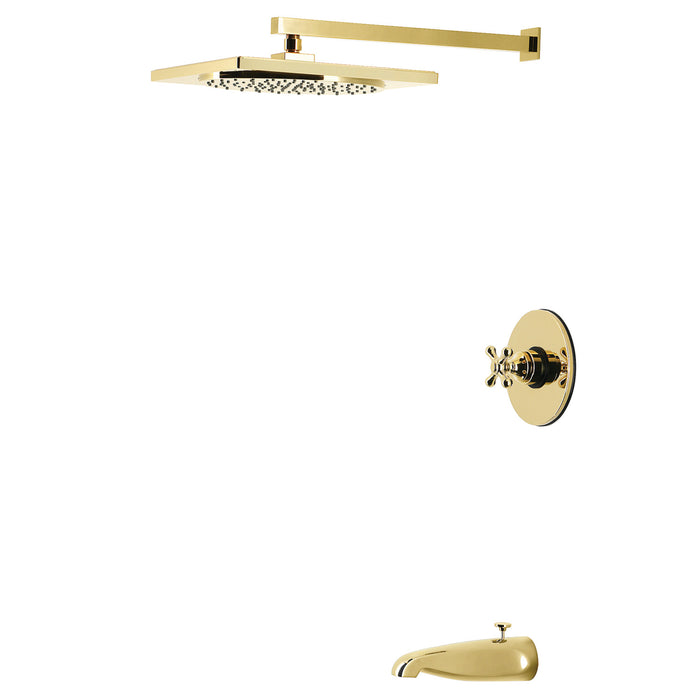 Kingston Restoration KB8332AX Single-Handle Pressure Balanced Tub and Shower Faucet, Polished Brass
