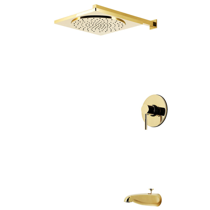 Kingston Concord KB8332DL Single-Handle Pressure Balanced Tub and Shower Faucet, Polished Brass