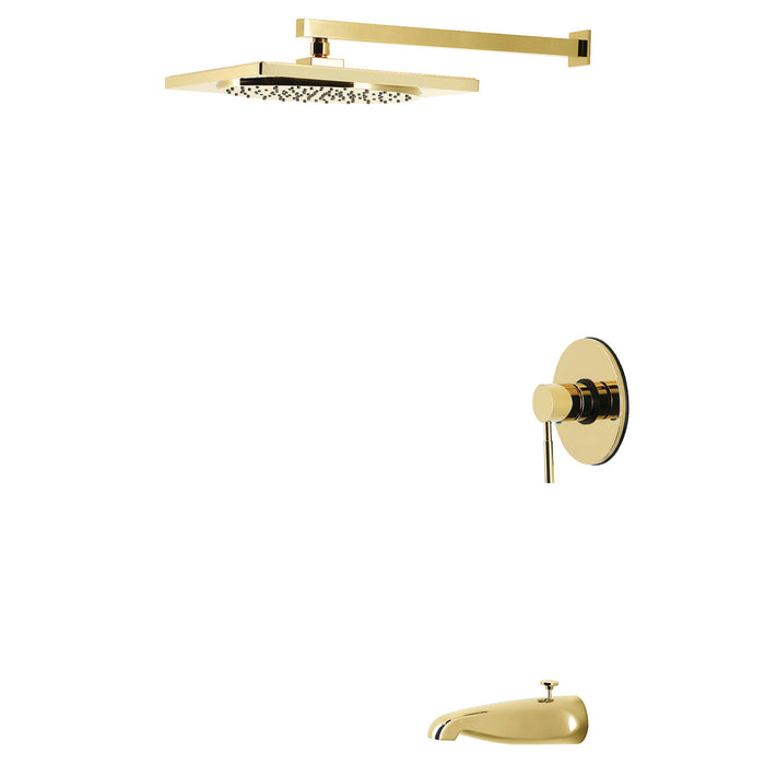 Kingston Concord KB8332DL Single-Handle Pressure Balanced Tub and Shower Faucet, Polished Brass