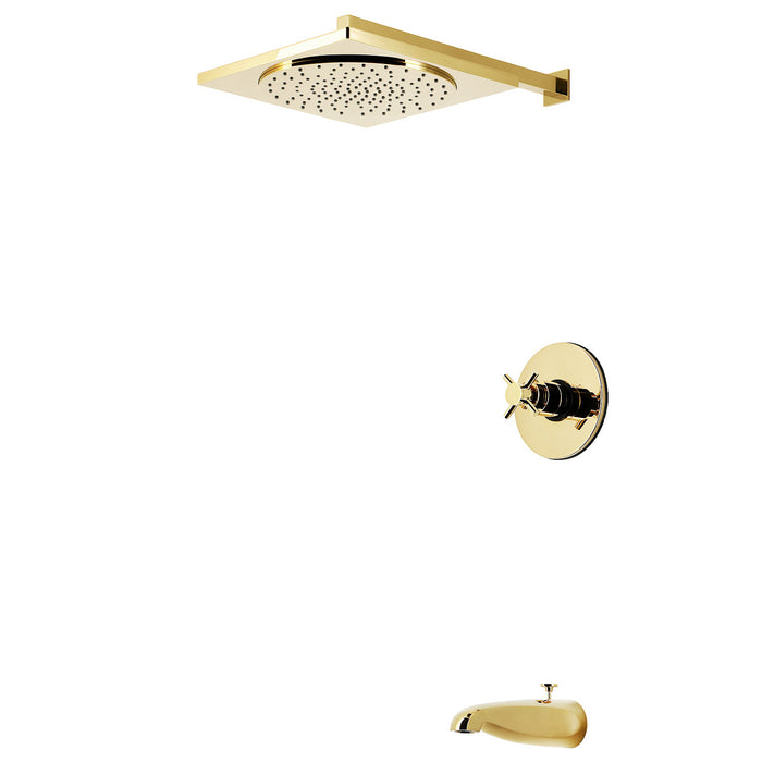Kingston Concord KB8332DX Single-Handle Pressure Balanced Tub and Shower Faucet, Polished Brass