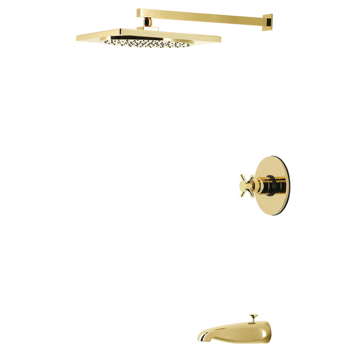 Kingston Concord KB8332DX Single-Handle Pressure Balanced Tub and Shower Faucet, Polished Brass