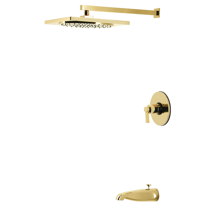 Kingston NuvoFusion KB8332NDL Single-Handle Pressure Balanced Tub and Shower Faucet, Polished Brass