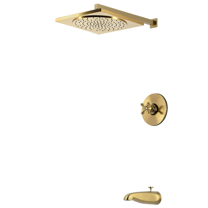 Kingston Restoration KB8337AX Single-Handle Pressure Balanced Tub and Shower Faucet, Brushed Brass