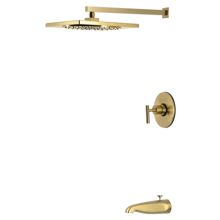 Kingston Manhattan KB8337CML Single-Handle Pressure Balanced Tub and Shower Faucet, Brushed Brass
