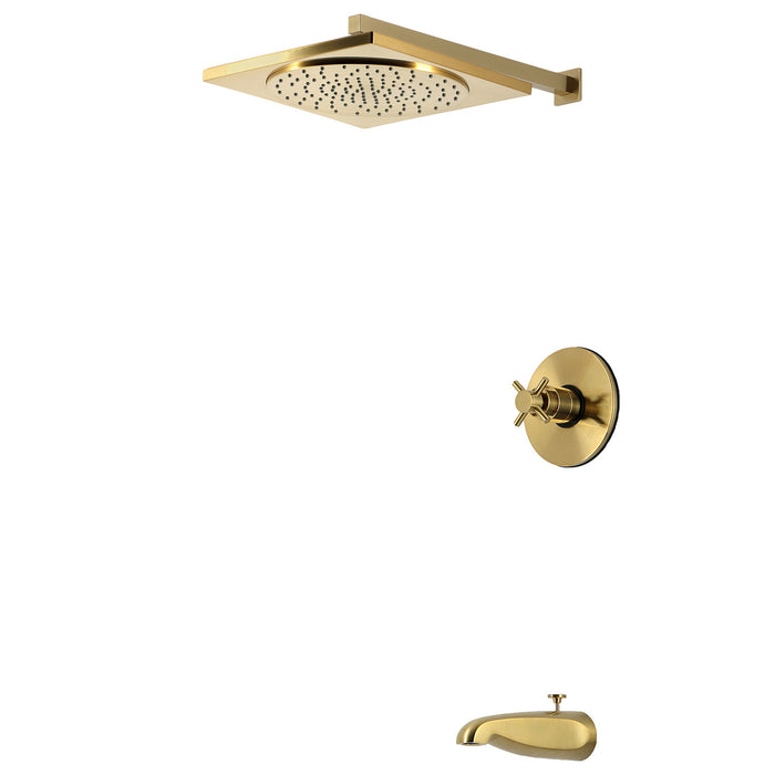 Kingston Concord KB8337DX Single-Handle Pressure Balanced Tub and Shower Faucet, Brushed Brass