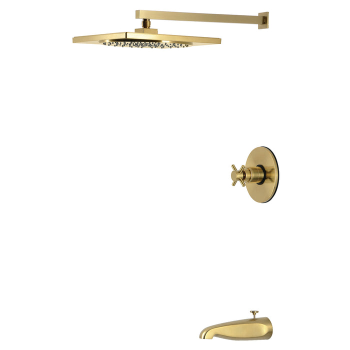 Kingston Concord KB8337DX Single-Handle Pressure Balanced Tub and Shower Faucet, Brushed Brass