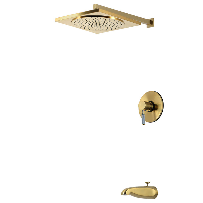 Kingston Verona KB8337KPS Single-Handle Pressure Balanced Tub and Shower Faucet, Brushed Brass