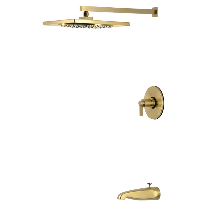 Kingston NuvoFusion KB8337NDL Single-Handle Pressure Balanced Tub and Shower Faucet, Brushed Brass