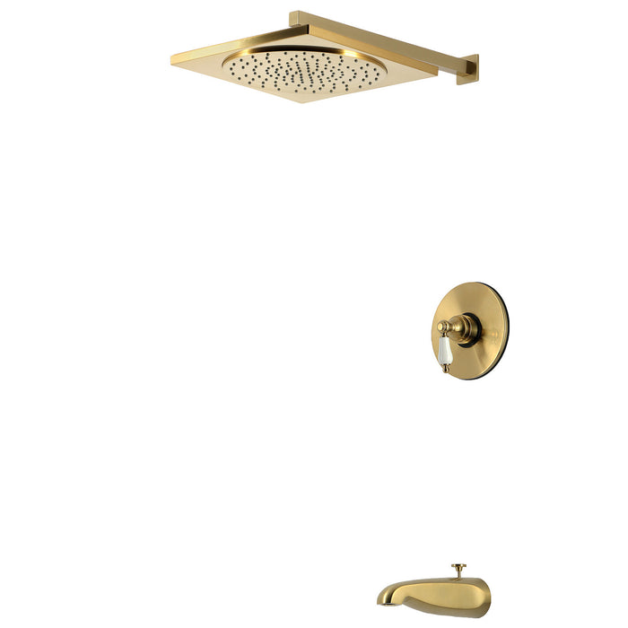 Kingston Victorian KB8337PL Single-Handle Pressure Balanced Tub and Shower Faucet, Brushed Brass