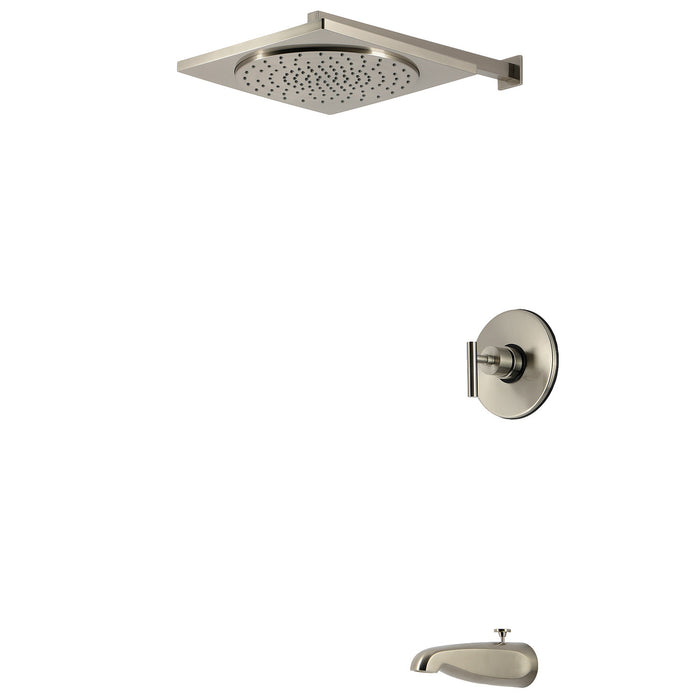 Kingston Manhattan KB8338CML Single-Handle Pressure Balanced Tub and Shower Faucet, Brushed Nickel