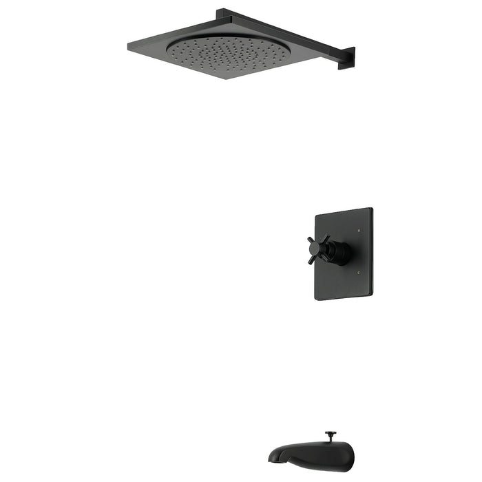 Kingston Concord KB8340DX Single-Handle Pressure Balanced Tub and Shower Faucet, Matte Black
