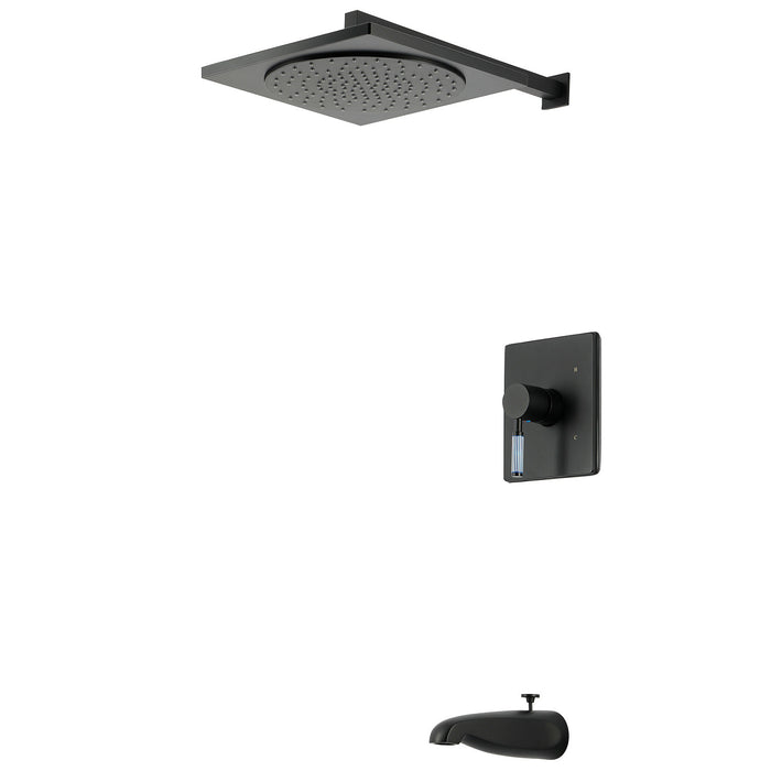 Kingston Verona KB8340KPS Single-Handle Pressure Balanced Tub and Shower Faucet, Matte Black