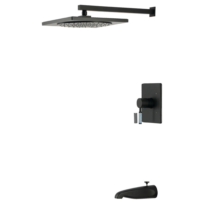 Kingston Verona KB8340KPS Single-Handle Pressure Balanced Tub and Shower Faucet, Matte Black