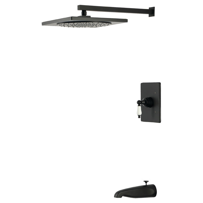 Kingston Victorian KB8340PL Single-Handle Pressure Balanced Tub and Shower Faucet, Matte Black