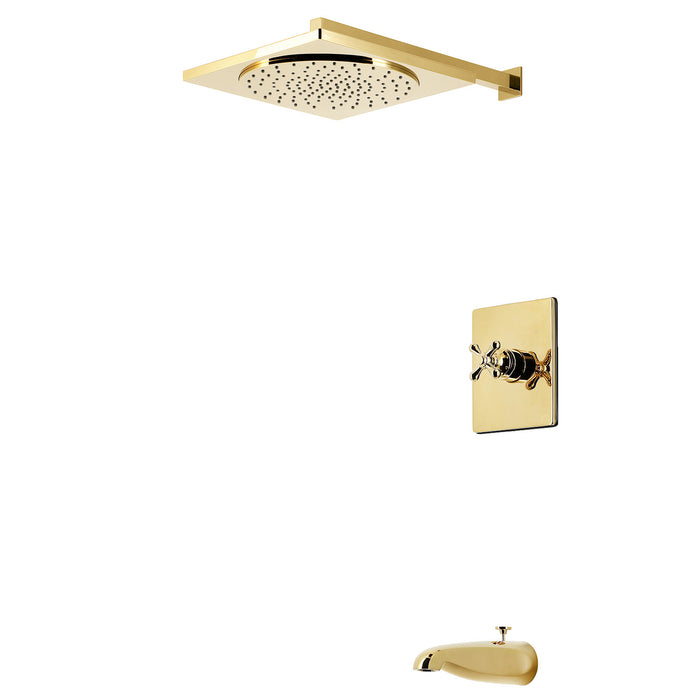 Kingston Restoration KB8342AX Single-Handle Pressure Balanced Tub and Shower Faucet, Polished Brass