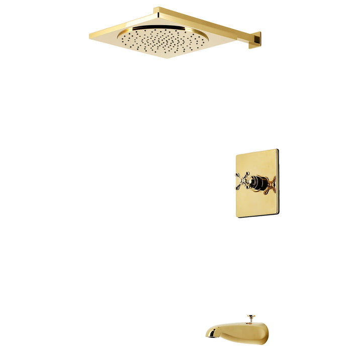 Kingston Metropolitan KB8342BX Single-Handle Pressure Balanced Tub and Shower Faucet, Polished Brass
