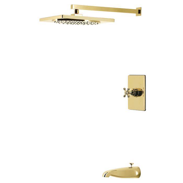Kingston Metropolitan KB8342BX Single-Handle Pressure Balanced Tub and Shower Faucet, Polished Brass