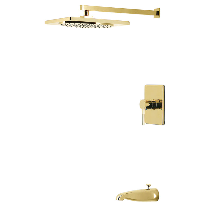Kingston Concord KB8342DL Single-Handle Pressure Balanced Tub and Shower Faucet, Polished Brass