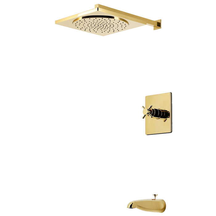 Kingston Concord KB8342DX Single-Handle Pressure Balanced Tub and Shower Faucet, Polished Brass