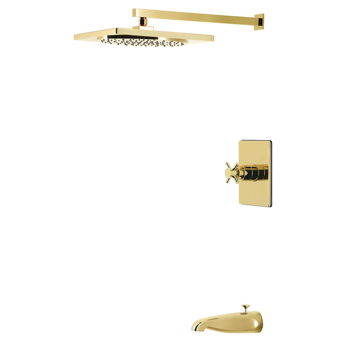 Kingston Concord KB8342DX Single-Handle Pressure Balanced Tub and Shower Faucet, Polished Brass