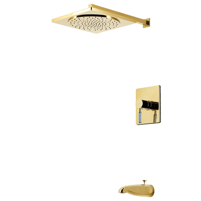 Kingston Verona KB8342KPS Single-Handle Pressure Balanced Tub and Shower Faucet, Polished Brass