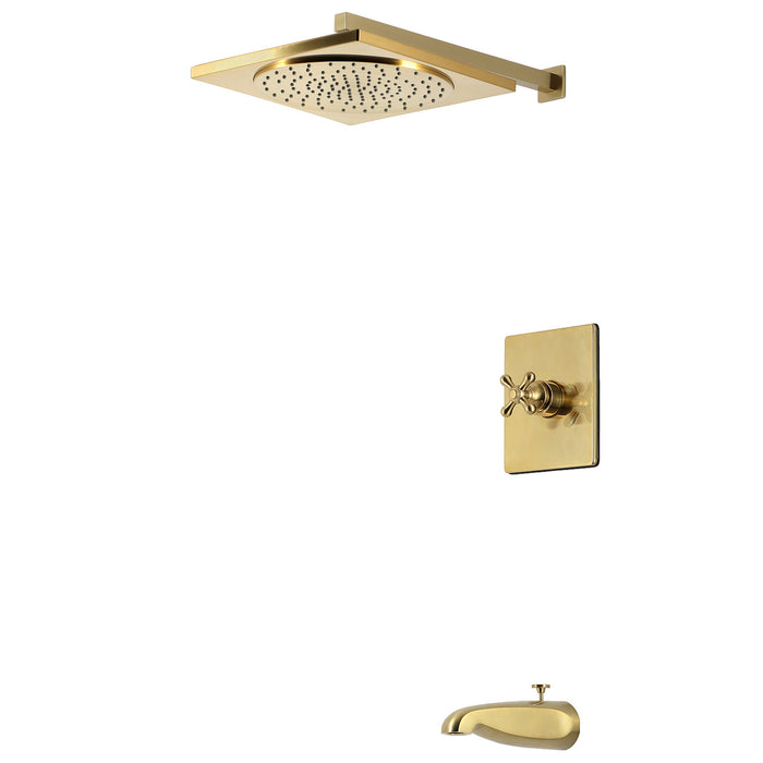 Kingston Restoration KB8347AX Single-Handle Pressure Balanced Tub and Shower Faucet, Brushed Brass