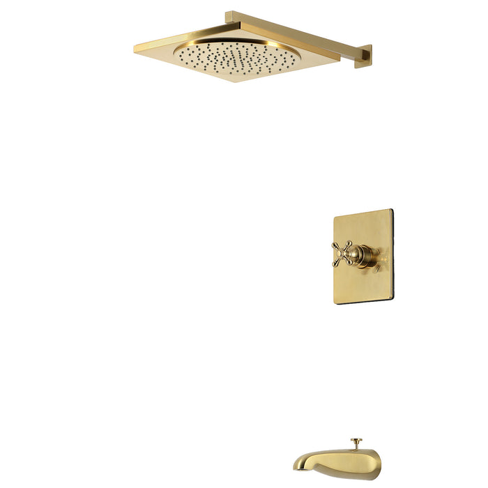 Kingston Metropolitan KB8347BX Single-Handle Pressure Balanced Tub and Shower Faucet, Brushed Brass