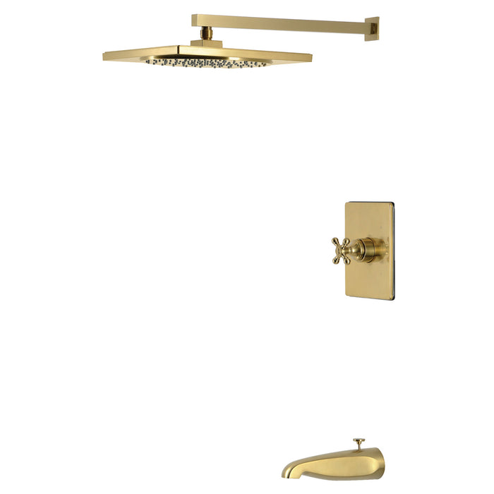 Kingston Metropolitan KB8347BX Single-Handle Pressure Balanced Tub and Shower Faucet, Brushed Brass