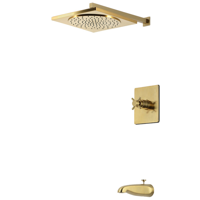 Kingston Concord KB8347DX Single-Handle Pressure Balanced Tub and Shower Faucet, Brushed Brass