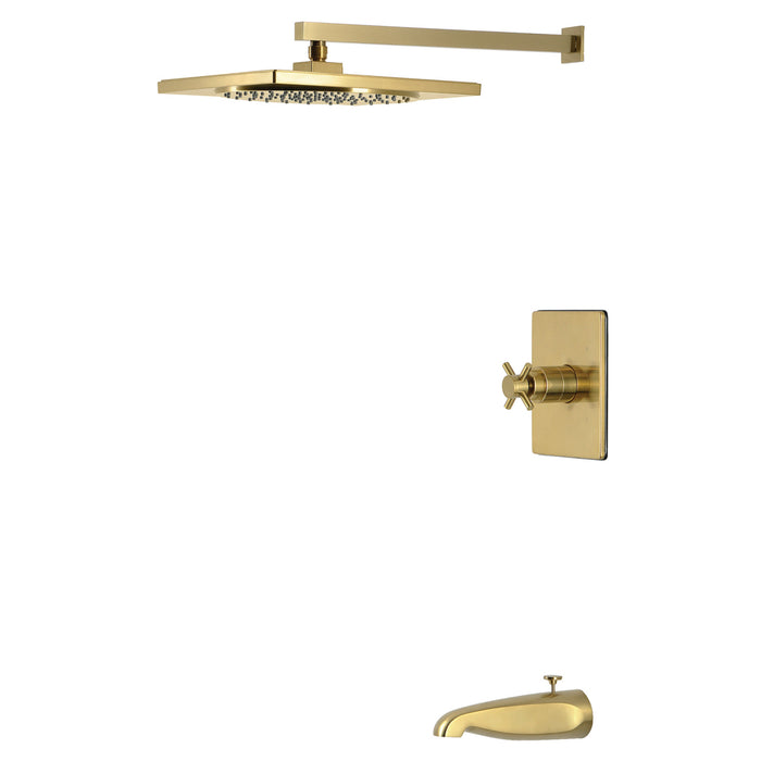 Kingston Concord KB8347DX Single-Handle Pressure Balanced Tub and Shower Faucet, Brushed Brass