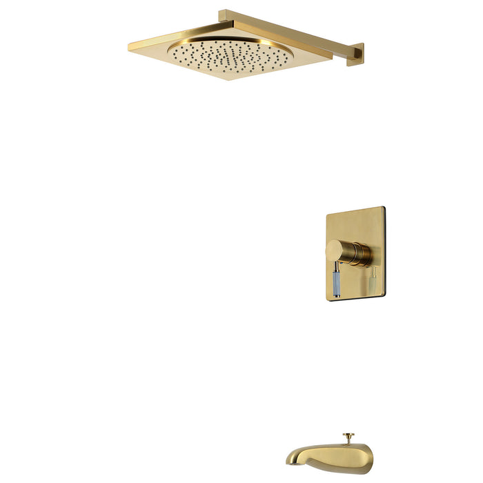 Kingston Verona KB8347KPS Single-Handle Pressure Balanced Tub and Shower Faucet, Brushed Brass