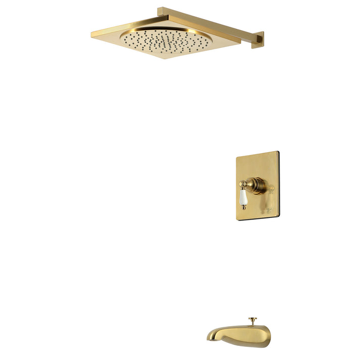 Kingston Victorian KB8347PL Single-Handle Pressure Balanced Tub and Shower Faucet, Brushed Brass