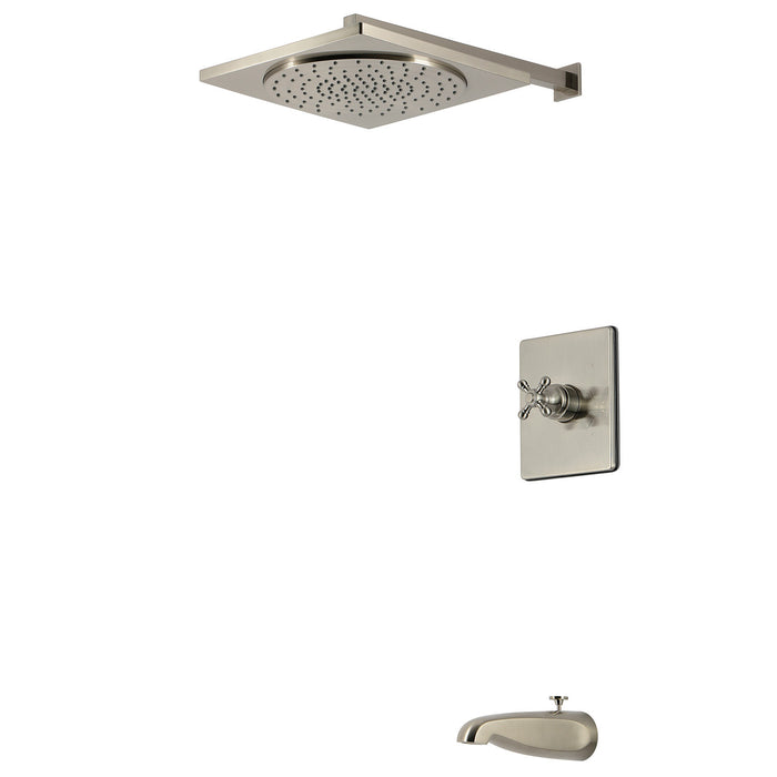 Kingston Metropolitan KB8348BX Single-Handle Pressure Balanced Tub and Shower Faucet, Brushed Nickel