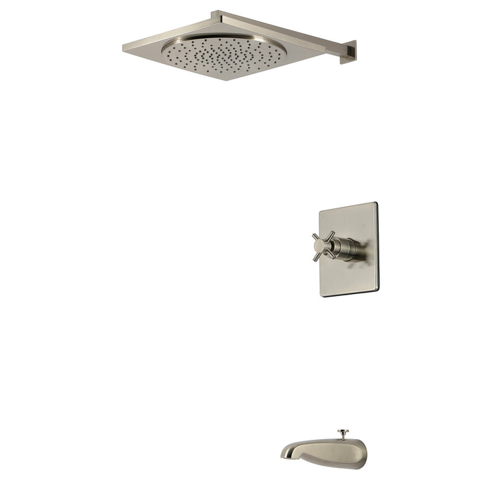 Kingston Concord KB8348DX Single-Handle Pressure Balanced Tub and Shower Faucet, Brushed Nickel