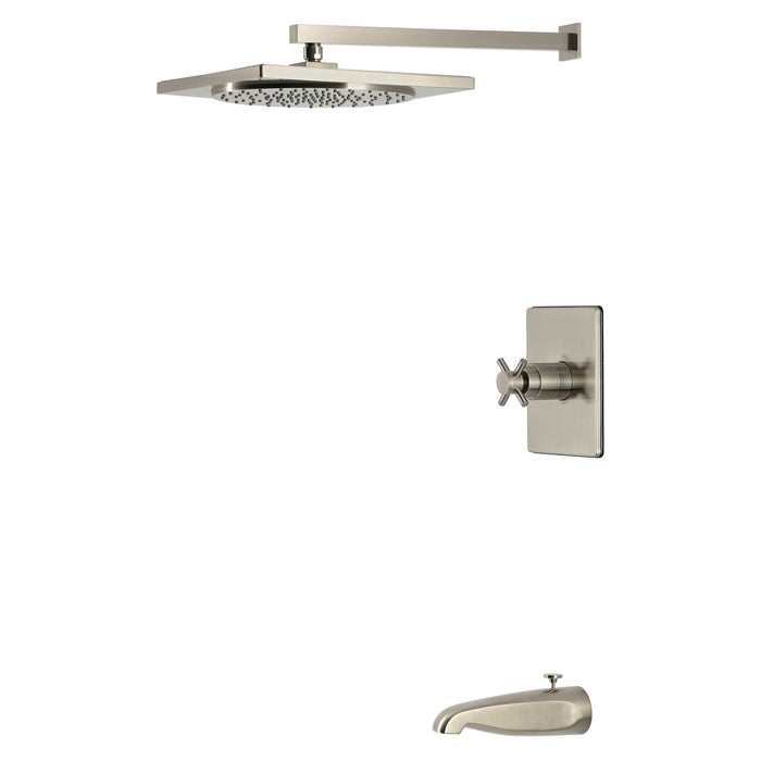 Kingston Concord KB8348DX Single-Handle Pressure Balanced Tub and Shower Faucet, Brushed Nickel