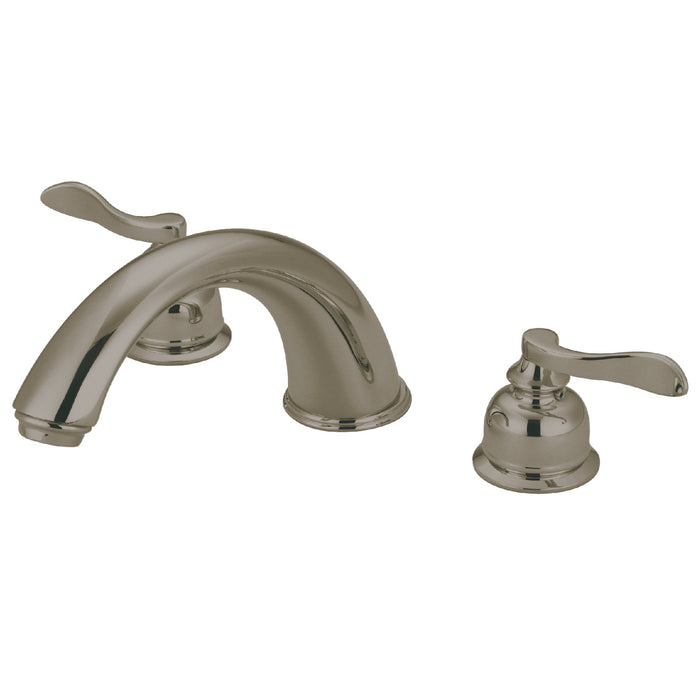 Kingston Tulare KB8368NFL - NuWave French Two-Handle 3-Hole Deck Mount Roman Tub Faucet, Brushed Nickel