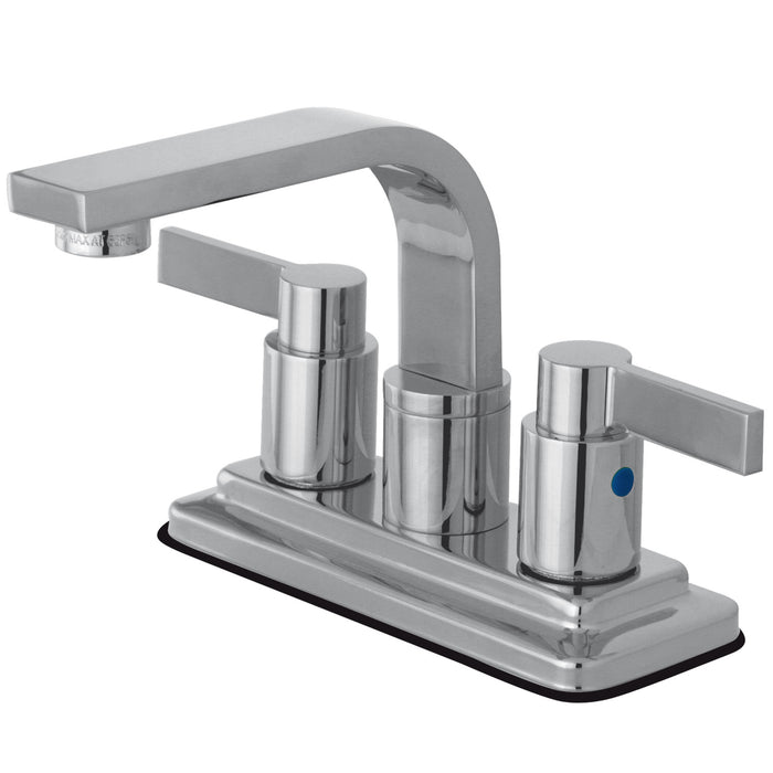Kingston Sona KB8461NDL - NuvoFusion Double-Handle 3-Hole Deck Mount 4-Inch Centerset Bathroom Faucet with Push-Up Pop-Up, Polished Chrome