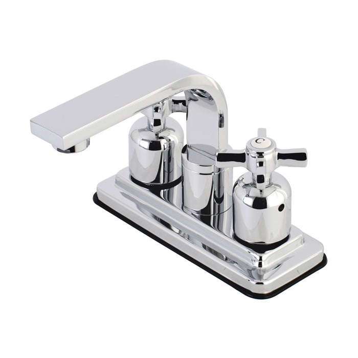 Kingston Sona KB8461ZX - Millennium Double-Handle 3-Hole Deck Mount 4-Inch Centerset Bathroom Faucet with Push-Up Pop-Up, Polished Chrome