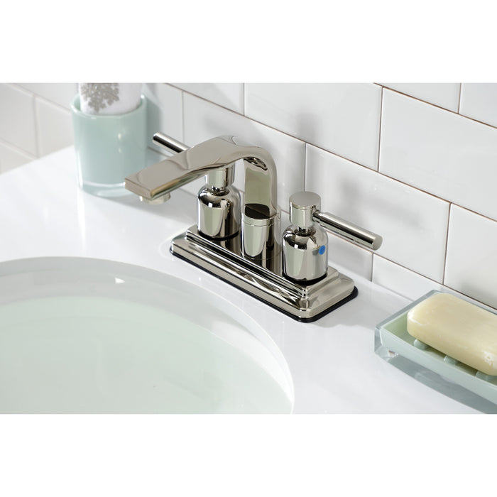 Kingston Sona KB8466DL - Concord Double-Handle 3-Hole Deck Mount 4-Inch Centerset Bathroom Faucet with Push-Up Pop-Up, Polished Nickel