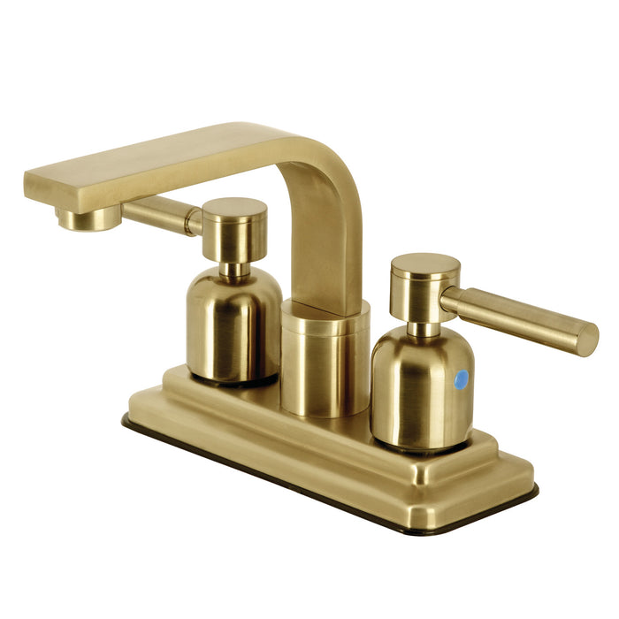 Kingston Sona KB8467DL - Concord Double-Handle 3-Hole Deck Mount 4-Inch Centerset Bathroom Faucet with Push-Up Pop-Up, Brushed Brass