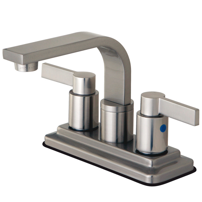 Kingston Sona KB8468NDL - NuvoFusion Double-Handle 3-Hole Deck Mount 4-Inch Centerset Bathroom Faucet with Push-Up Pop-Up, Brushed Nickel