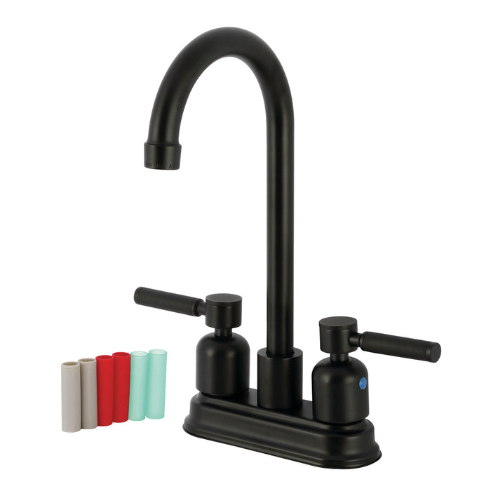 Kingston Tulare KB8490DKL - Kaiser Two-Handle 2-Hole Deck Mount Bar Faucet, Matte Black