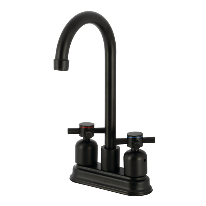 Kingston Tulare KB8490DX - Concord Two-Handle 2-Hole Deck Mount Bar Faucet, Matte Black
