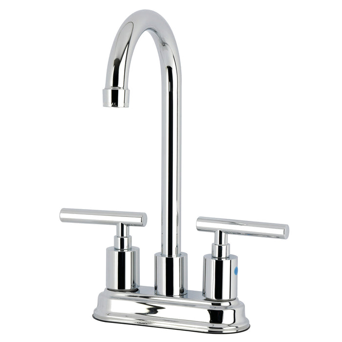 Kingston Sona KB8491CML - Manhattan Two-Handle 2-Hole Deck Mount Bar Faucet, Polished Chrome