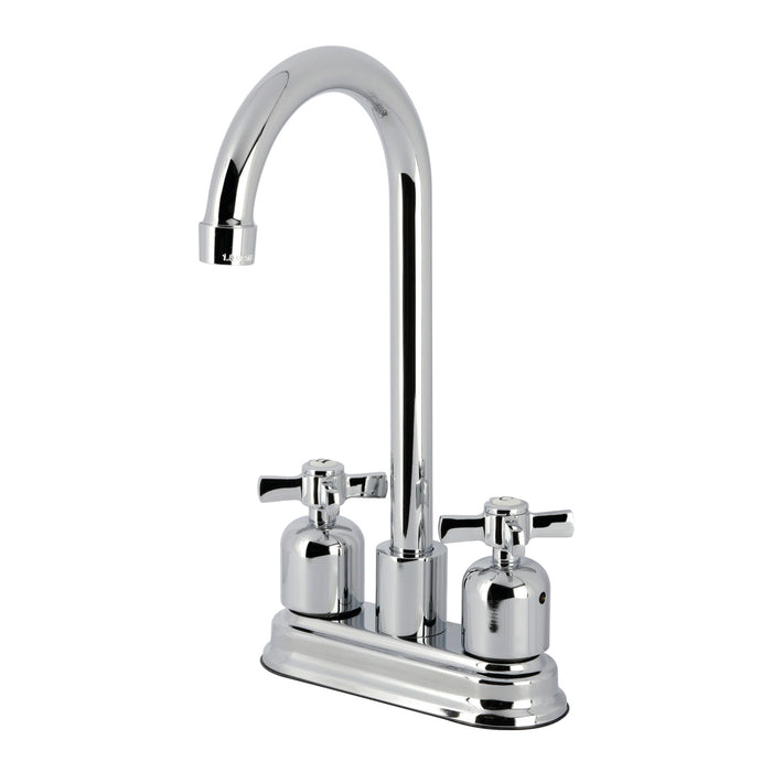 Kingston Tulare KB8491ZX - Millennium Two-Handle 2-Hole Deck Mount Bar Faucet, Polished Chrome