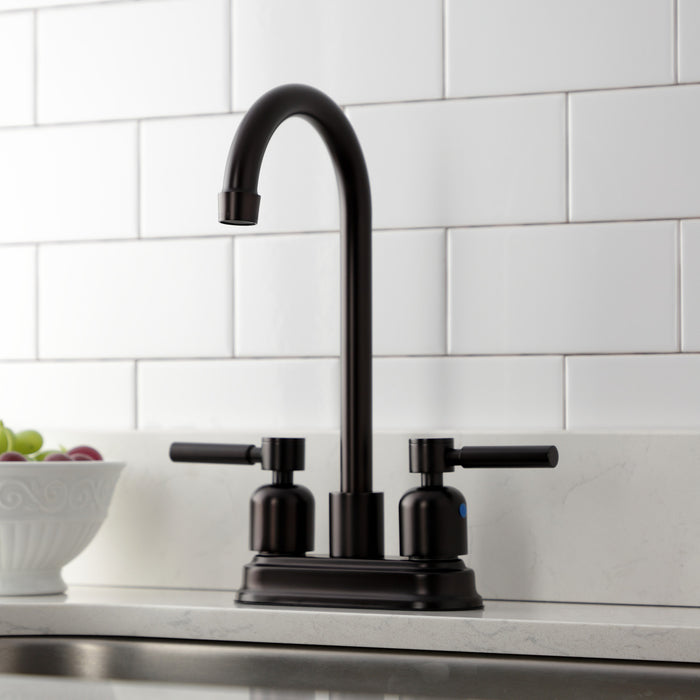 Kingston Tulare KB8495DL - Concord Two-Handle 2-Hole Deck Mount Bar Faucet, Oil Rubbed Bronze
