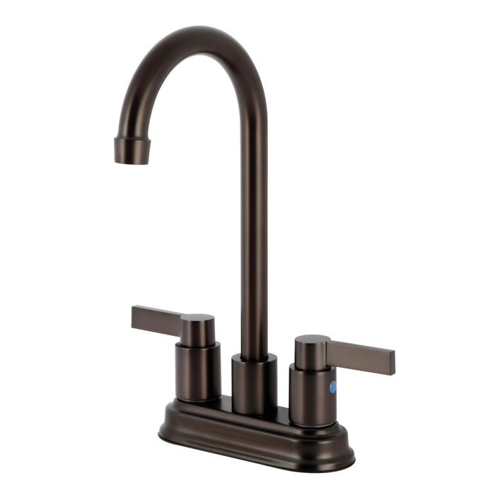 Kingston Tulare KB8495NDL - NuvoFusion Two-Handle 2-Hole Deck Mount Bar Faucet, Oil Rubbed Bronze
